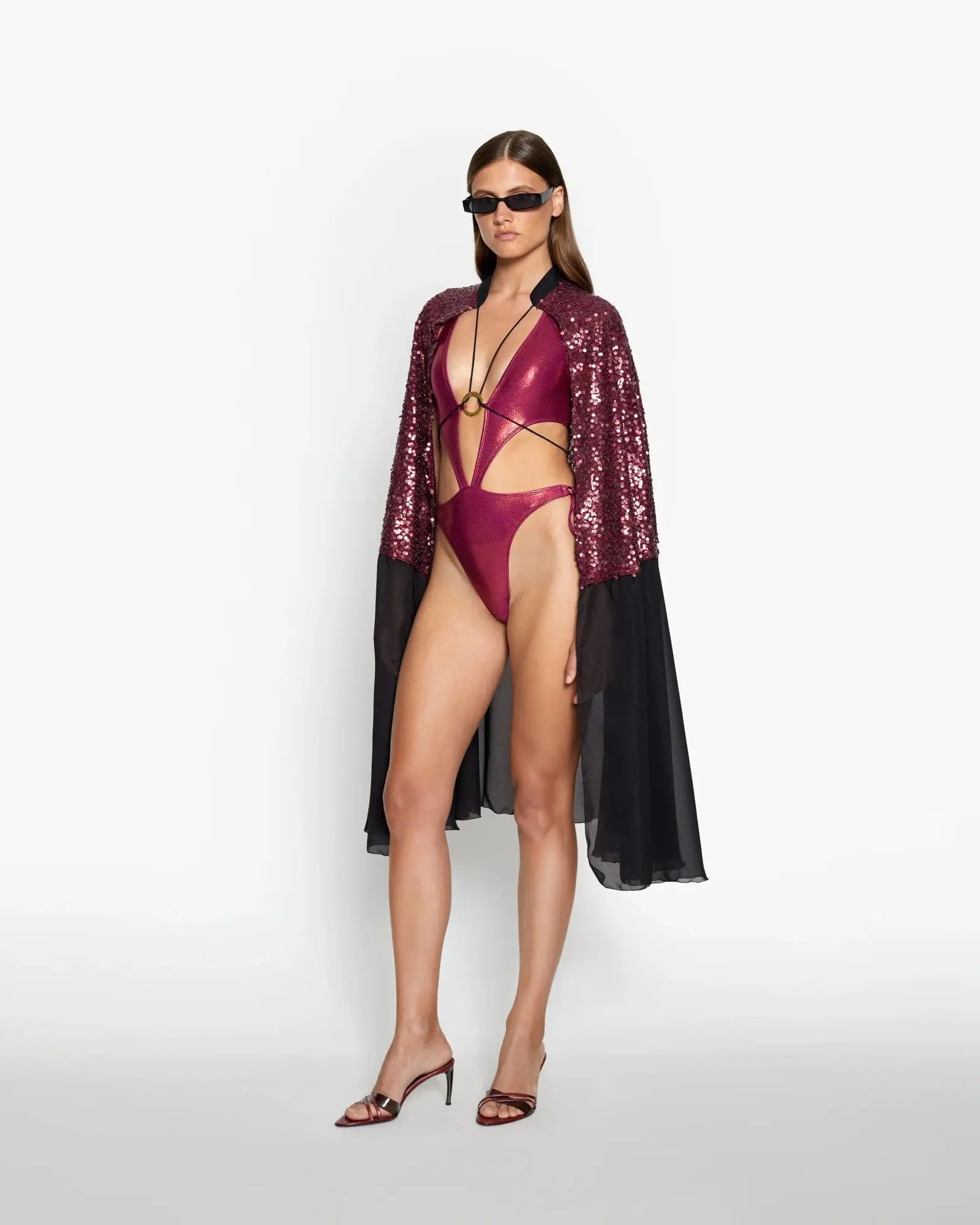 Berry Sequin Cape AUMI