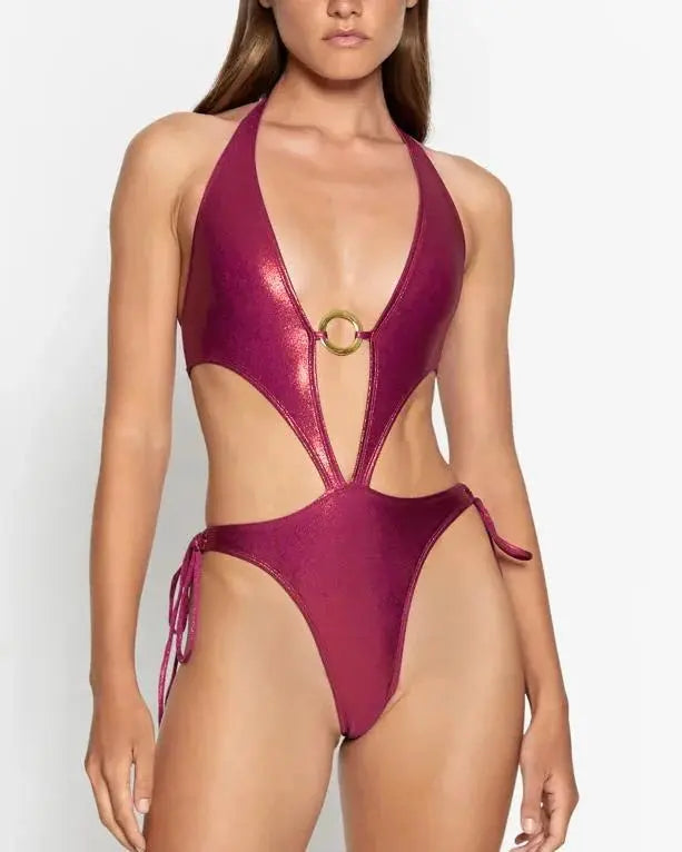 Berry Tie Up Bodysuit AUMI