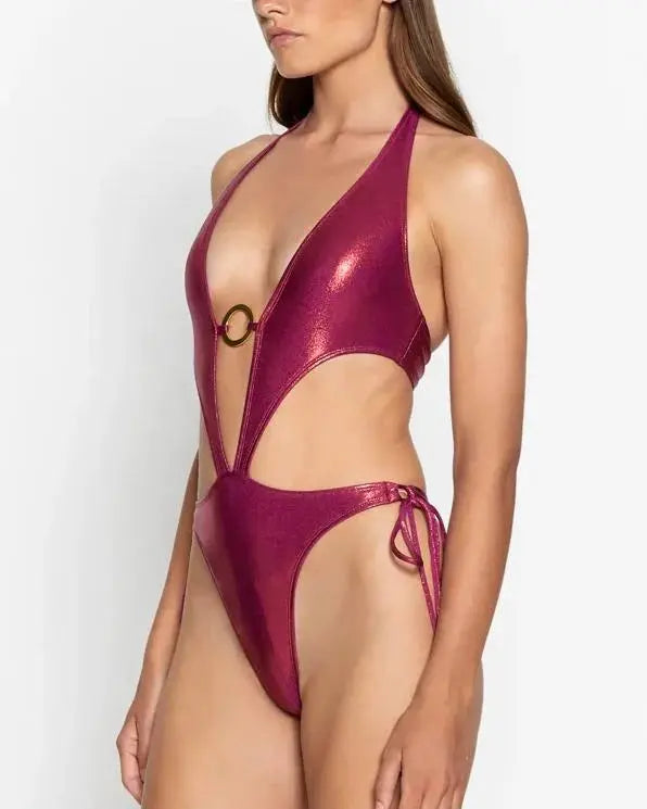 Berry Tie Up Bodysuit AUMI