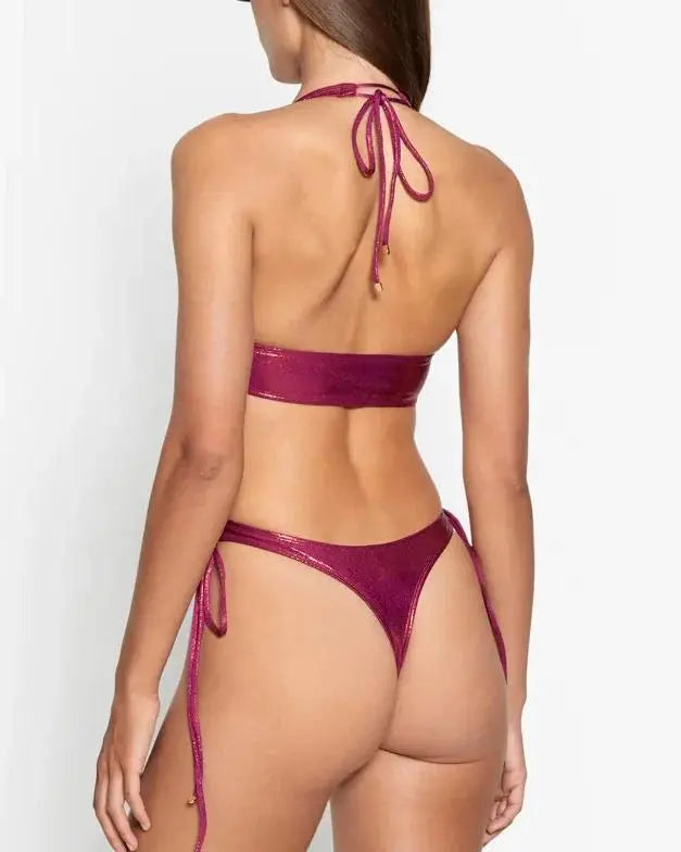 Berry Tie Up Bodysuit AUMI